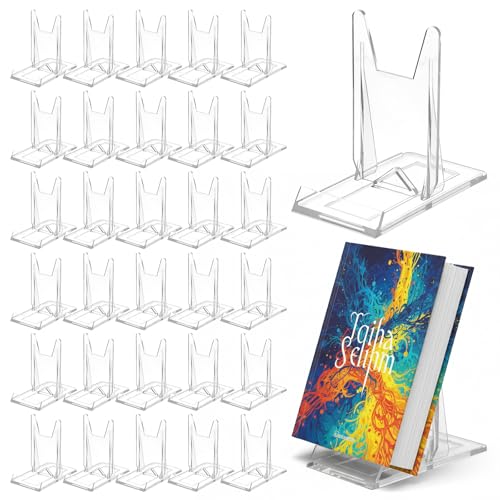 30pcs Adjustable Clear Display Holder Acrylic Book Stand for Display Easel Collector Stand Book Displays Stands for Home Office Wedding Birthday Comic Album CD Magazine Postcard Artworks Party