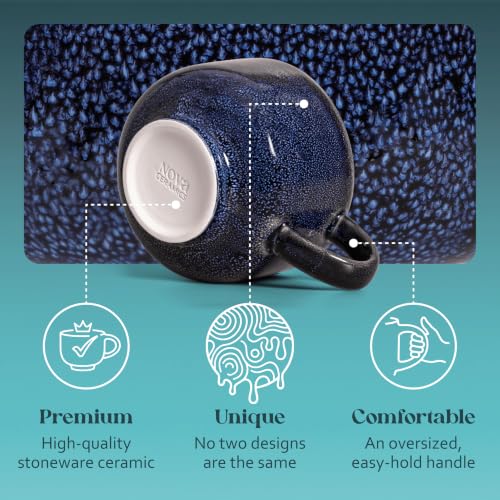 NOVA CERAMICS Navy Blue Extra Large Coffee Mug - 16 oz Ceramic Mug - Abyss - color: Abyss
