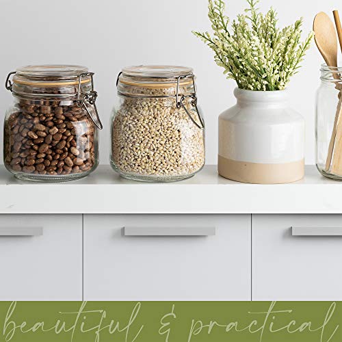 Glass Jars with Airtight Lids 24 oz [Set of 2] - size: 24 oz