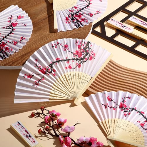 Unittype 24 Pcs Floral Folding Hand Fans for Women, Handheld Fans, Elegant - style: Elegant Style