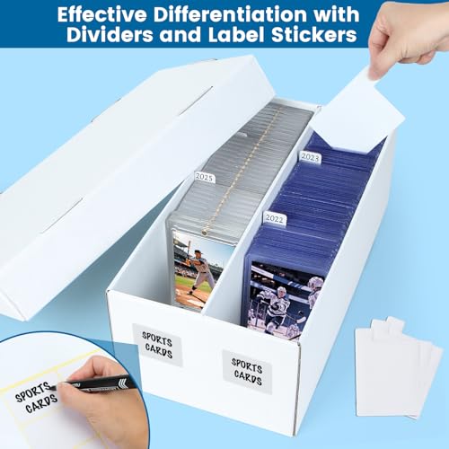 4 Pack Trading Card Storage Box - Holds 320 Top Loaders & 88 One Touch - Cardboard Case with Dividers for Sport Cards (2 Rows) - size: 2 Rows
