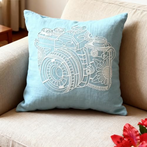 TIAMECH A4 Reusable Mandala 3D Camera Stencil for Painting - style: 3D Camera