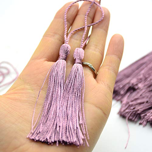 100Pcs 5 Inch Silky Bookmark Tassels for Jewelry, Souvenir(45 Purple) - color: #45
