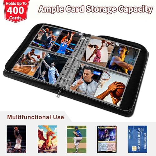 Basketball Card Binder, 400 Pockets, Protective Trading Card Album - color: Basketball, size: 400 Pockets