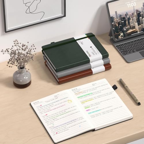 Oucaru 4 Pack A5 Lined Journal Notebook for Writing, 180 Pages - color: Black, size: 4 Pack