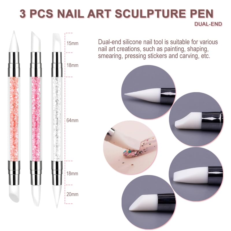 29Pcs Nail Art Brushes Tools Set Dotting Tools for Gel Polish - color: Multicolor (29Pcs)