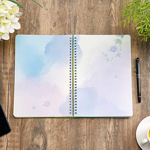 SIIXU Spiral Journals for Writing, Color Illustration Notebook With an Elastic Band, Hardcover, 128 Pages, B5, 6.8”x9.8”, Spring - color: Spring