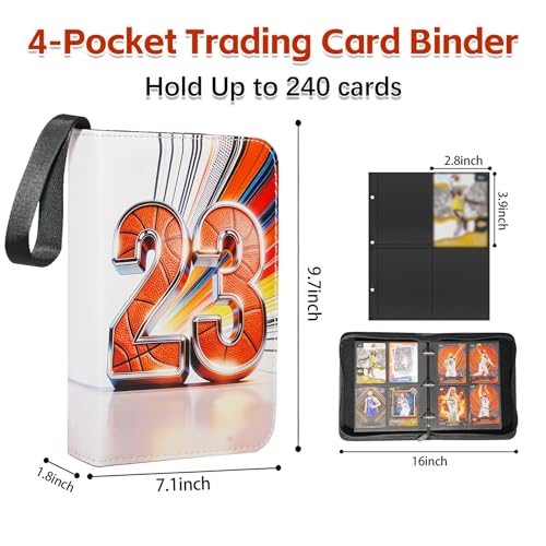 4 Pocket Trading Card Binder, 3-Ring Card Album - color: White, size: Small