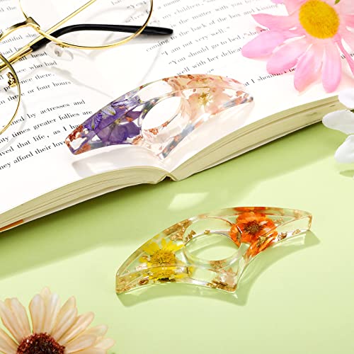 Outus 2 Pcs Dried Flower Book Thumb Page Holders Resin Book Page Holder - style: Adorable Style