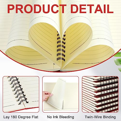 Yahenda 72 Pcs Spiral Notebooks, 1 Subject, Wide Ruled, Red - color: Red