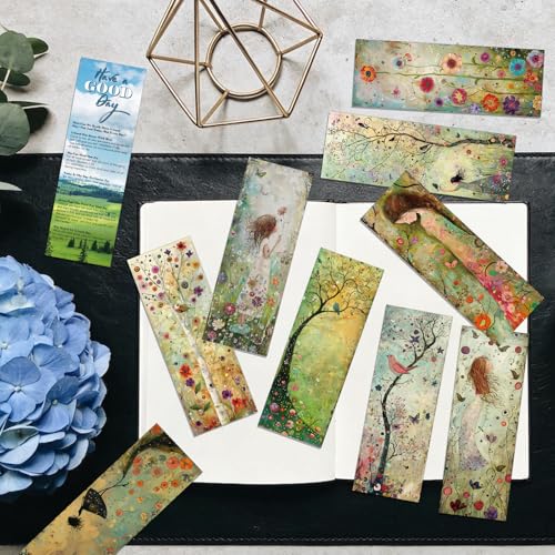 Vintage Spring Bookmarks Gifts - 120 Pcs Flower Butterfly Bookmark Paper Fairy Bird Book Marks Page Marker Clip Favors for Women Men Office Home Book Lovers Reading Home Supplies - color: Vintage Spring