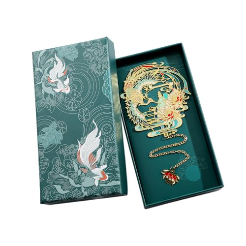 Shan Hai Jing Divine Beasts Bookmark Phoenix Dragon Koi Deer Good Luck Gift - color: Style 3 Gift Boxed