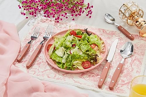 ANNOVA Silverware Set, Retro/Rivet Colorful Stainless Steel Tableware Kitchen Flatware Set Utensils, Includes Dinner Knives, Forks, Spoons, Salad Forks & Dessert Spoons (Brown, 20 Pieces) - color: Brown
