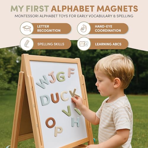 JoyCat Soft Silicone Magnetic Alphabet Letters, 26 Uppercase (Muted Color) - color: Muted Color