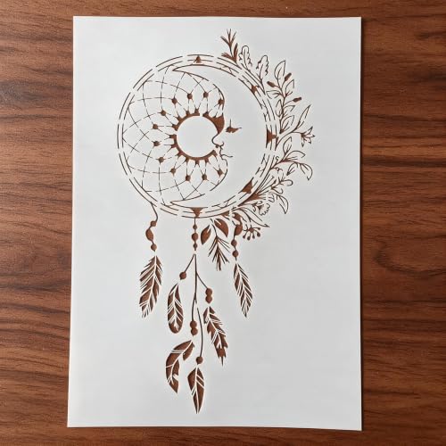 TIAMECH A4 Reusable Dreamcatcher Stencil for Painting - style: Dreamcatcher