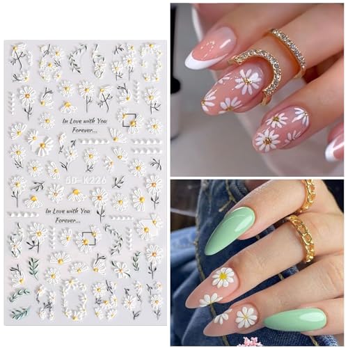 Daisy Nail Stickers for Nail Art Flower Nail Decals for Women - color: Colorful-04