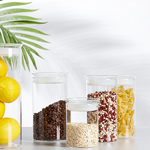 ZENS 15oz Glass Jars with Airtight Lid, Set of 2 Small Glass Storage Jars - size: 3-15oz 2Pack