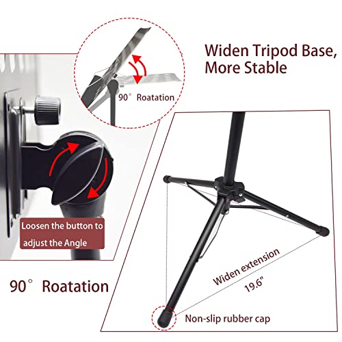 Sheet Music Stand with Light & Phone Holder, 57" Music Stand for Sheet Music High Stability, Height Adjustable Music Sheet Stand with Carrying Bag, Portable Music Book Holder (33-57inch) - size: 33-57inch