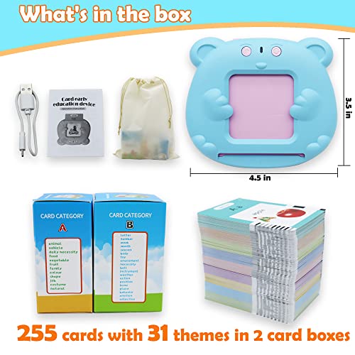 MAYAPHILOS 510 Words Alphabet Talking Flash Cards for 3-8 Years Kids - size: 510 Words English (Blue)