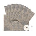 Loom and Mill Luxury Jacquard Damask Placemats Double Layer, Set of 6, Gray - color: Gray + Beige-brown(pattern), size: 6 Pieces