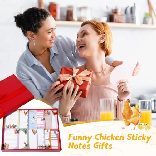 Chiisong 12 Pads Chicken Sticky Notes Cute Sticky Notes Roosters Gifts - style: Chicken