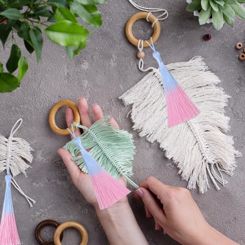 50Pcs 5 Inch Bulk Bookmark Tassel Kit for Graduation, Keychain(Blue Pink) - color: Blue&pink