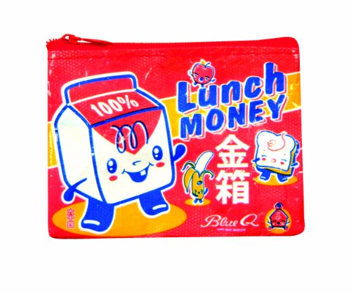 Blue Q Coin Purse - Cute Coin Pouch for Men & Women, Small Pouch Organizer - color: Lunch Money