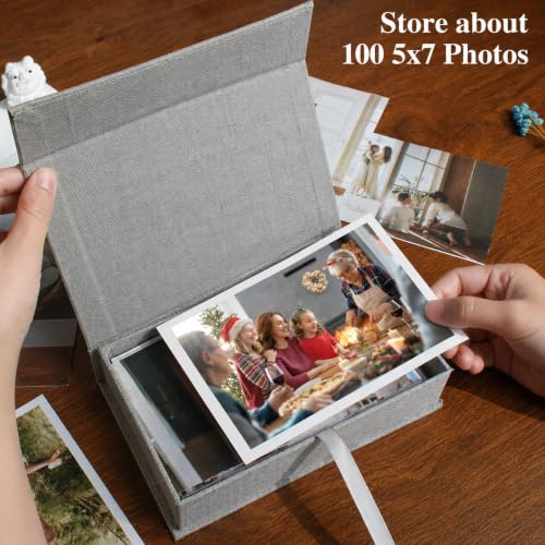 Photo Storage Box 5x7, Keepsake Box - Grey - color: Grey, size: 5"x7"