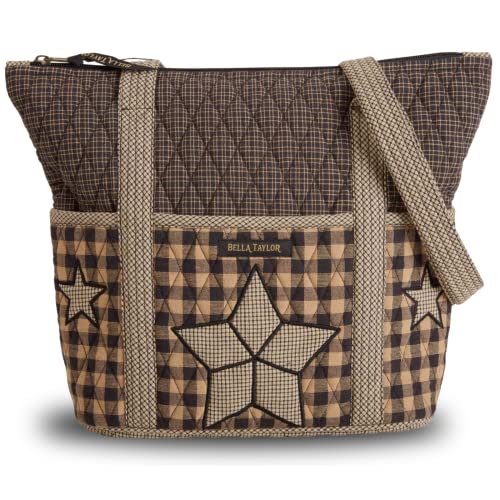 Bella Taylor Stride Tote, Quilted Shoulder Bag for Women - color: Farmhouse Star