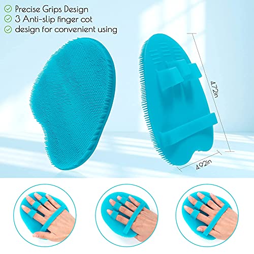 1 Pack Pure Silicone Food-Grade Body Brush Shower Cleansing Scrubber - color: # Blue