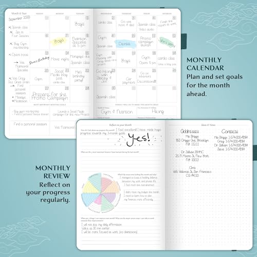 Legend Planner Undated, Weekly & Daily Goal Journal, A5 Dark Teal - color: Dark Teal Gold (Undated), size: A5 (5.5'' x 8.3'')