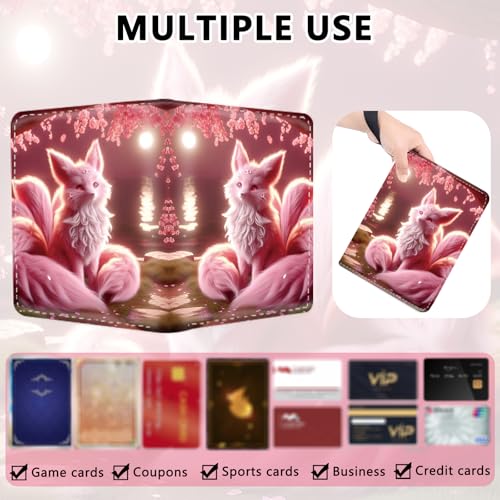 4 Pocket Trading Card Binder, Holds 400 Cards, 3-Ring Binder - color: Cat under the cherry tree