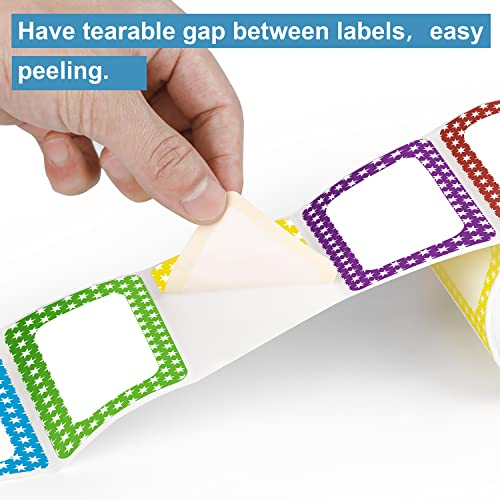 Batrical 3.5"x2.25" Colorful Name Tags 200pc 5 Colors Name Tag Stickers for Office, School, Classroom, Kitchen, Refrigerator