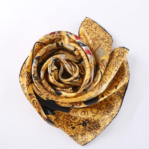 JWSilk Long Charmeuse Silk Scarf Classic Art Print - color: Portrait By Klimt