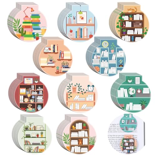 AmazingSpark 50 Pcs Magnetic Bookmarks for Reading, Bookshelf - style: Bookshelf