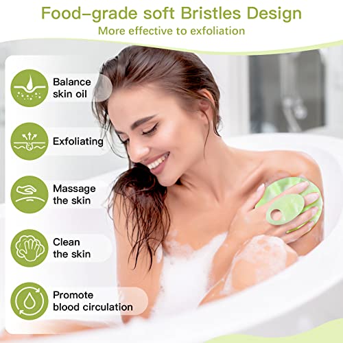 INNERNEED Silicone Body Cleansing Brush Exfoliating Scrubber, Green - color: Green