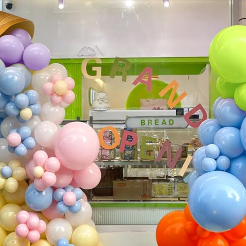 Colorful Rainbow Balloon Arch Kit, Multicolor Birthday Bright Balloons - color: Pastel Rainbow Kit