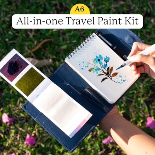 Viviva Colors A6 Travel Paint Set – 4 x 6in Portable Watercolor Paint Kit - size: A6 Travel Paint Kit, style: A6 Size (handy & compact)