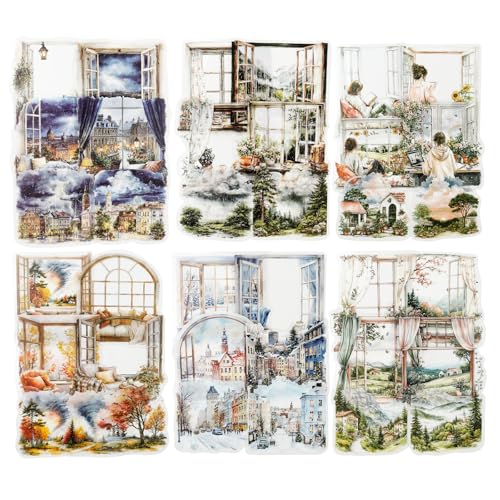90 Pcs Window Scene Stickers for Scrapbooking and Journaling - color: Weather Window