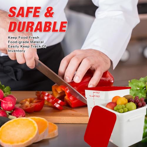 2 Pack Square Food Storage Container With Lid,12-22 Quart Commercial Storage Box With Scale & Handle,Cake Making,Dough Marinating Meat,Kitchen Supplies (Polypropylene, 18 Quart) - color: Polypropylene, size: Square-18 Quart