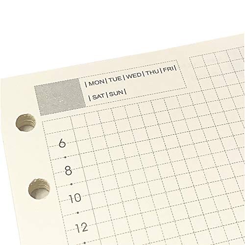 A7 Planner Refill, A7 Agenda Refill Daily Plan for Compatible with Filofax,6 Hole/100gsm, Time Table Notebook Insert Paper for 6 Rings Binder, 4.84 x 3.23'', Harphia - color: Daily Plan, size: A7