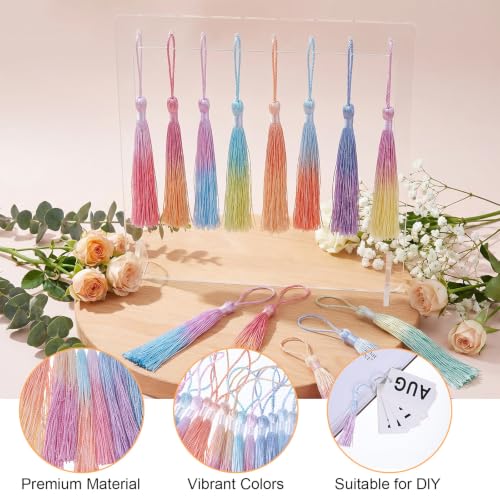 24 Pcs Mini Tassels Bookmark, 12 Colors