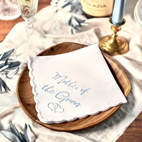 Mother of the Bride Gifts Wedding Handkerchief Keepsake - color: Mother of the Groom, style: Gold Olive Leaf