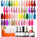 modelones Gel Nail Polish Set Neon Glitter 32PCS 28Colors - color: A2-Passion Fiesta