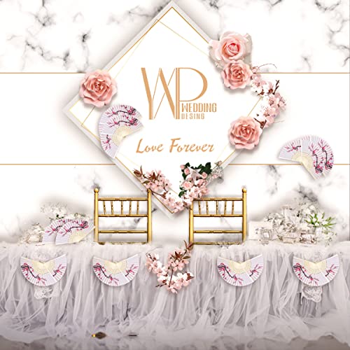 LEFTSTARER 20Pcs Delicate Cherry Blossom Folding Hand Fan Japanese Chinese Decor Fan Paper Fans Party Performance Dancing Wedding Decorations Favors Gifts - color: 20pcs