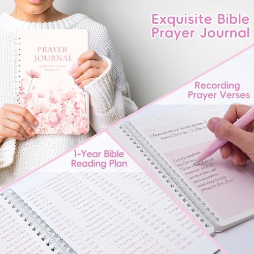 XKDOUS 50 Bible Study Supplies Journaling Kit with Journal and Case, Pink - color: Pink