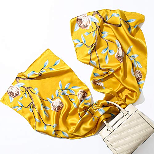ANDANTINO 100% Silk Long Scarf-Women Large Oblong Shawls with Gift Packed - color: Illuminating Yellow