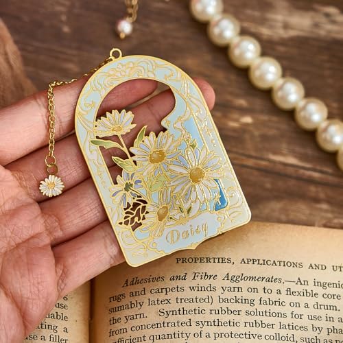 3 PCS Floral Metal Bookmark, Hand-Drawn Pretty Book Marks for Reading Women, Rose, Tulip, Daisy Book Lovers Gifts, - style: Floral Bookmarks