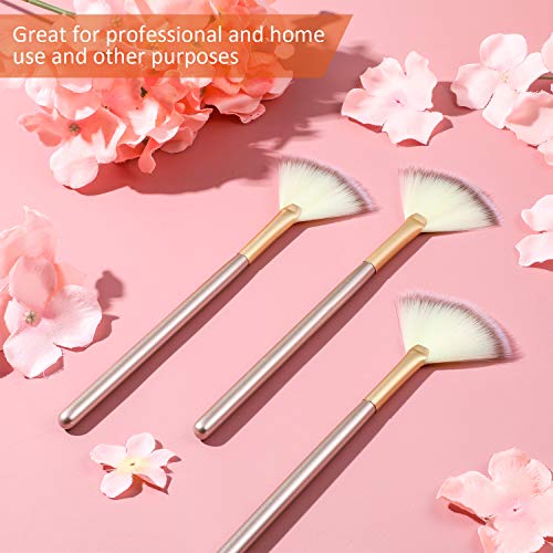 Maitys 9 Pieces Facial Fan Mask Brushes, Champagne - color: Champagne
