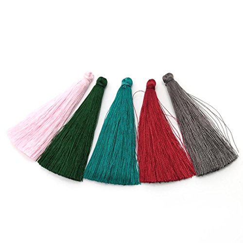 50pcs About 65mm Length Tassels Handmade Silk Tassel Pendants for Tassel Jewelry Supplies Making Materials - color: 34